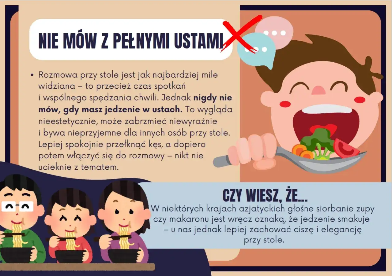 Nie mów z pełnymi ustami! Włochy cenią kulturę przy stole. Unikaj nieestetycznych zachowań, by nie zepsuć atmosfery.